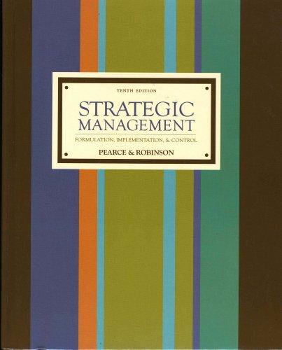 Book Strategic Management: Formulation, Implementation, and Control free