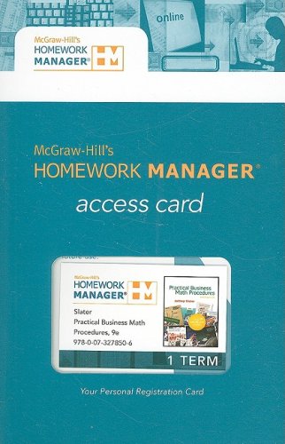 Book Homework Manager Passcode Card To Accompany Practical Business Math Procedures, 9/e (mcgraw-hill's Homework Manager) free