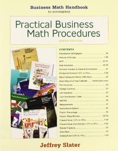 Book Business Math Handbook: to accompany Practical Business Math Procedures free