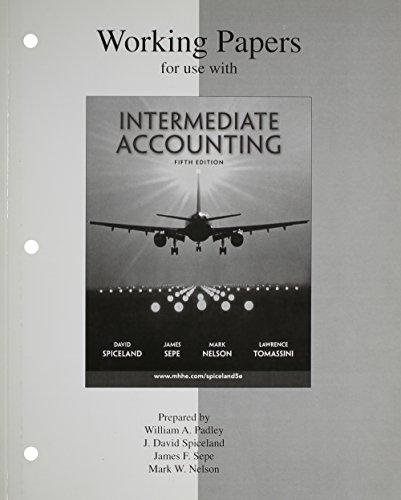 Book Working Papers to accompany Intermediate Accounting free