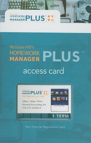Book Homework Manager Plus Card To Accompany Financial Accounting (mcgraw-hill's Homework Manager Plus) free