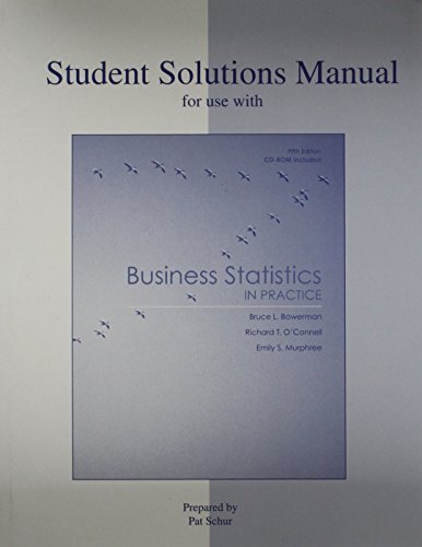 Book Student Solutions Manual for Use with Business Statistics in Practice free