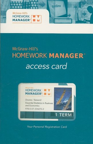 Book Homework Manager Card to accompany Essential Statistics in Business and Economics free