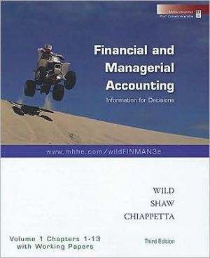 Book Financial and Managerial Accounting Vol. 1 (Ch. 1-13) softcover with Working Papers free