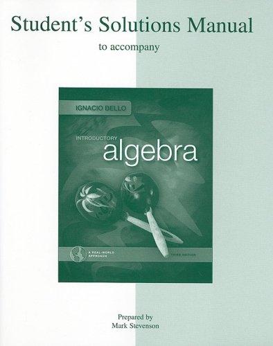 Book Introductory Algebra Student Solutions Manual free