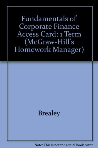 Book Homework Manager Card to accompany Fundamentals of Corporate Finance (McGraw-Hill's Homework Manager) free