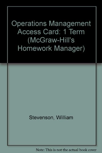 Book Homework Manager Passcode Card To Accompany Operations Management (mcgraw-hill's Homework Manager) free