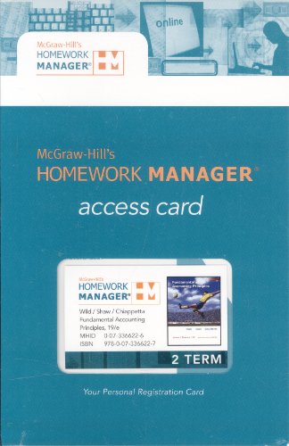 Book Fundamental Accounting Principles Homework Manager Pass Code (mcgraw-hill's Homework Manager) free