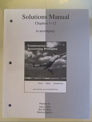 Book Solutions Manual Chapters 1-12 to Accompany Fundamental Accounting Principles Isbn 9780073366517 007336651X 2009 free