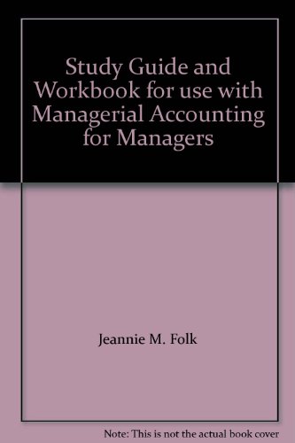 Book Managerial Accounting F/mgrs.-s.g/wkbk. free