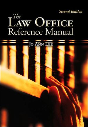 Book The Law Office Reference Manual (McGraw-Hill Business Careers Paralegal Titles) free