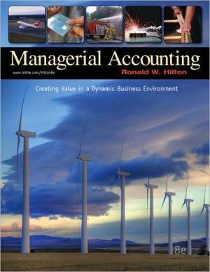 Book Managerial Accounting: Creating Value in a Dynamic Business Environment free