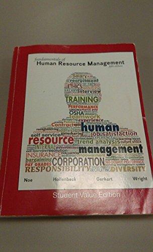 Book By Hollenback, Gerhart, Wright Noe Fundamentals of Human Resource Management Student Value 5th Edition [Paperback] free