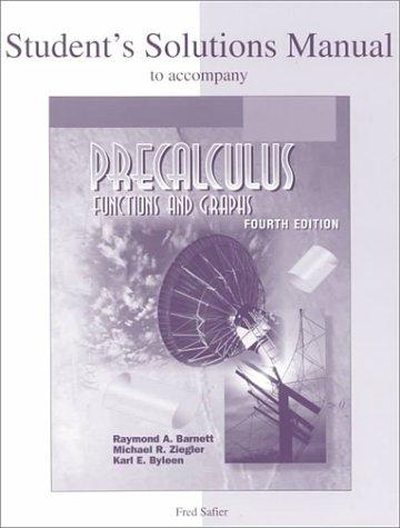 Book Student's Solutions Manual T/a Precalculus Functions And Graphs free