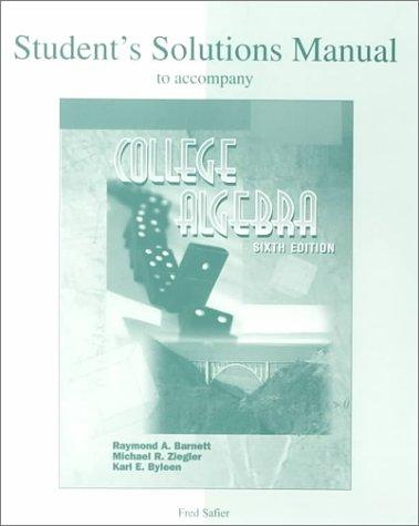 Book Student's Solutions Manual to Accompany College Algebra free