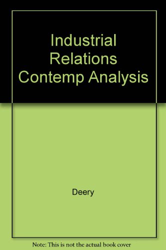 Book Industrial Relations Contemp Analysis free