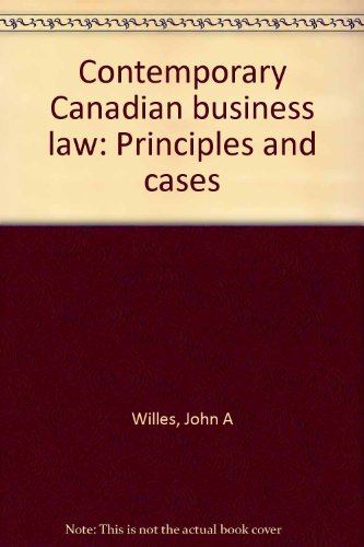 Book Contemporary Canadian Business Law: Principles And Cases free