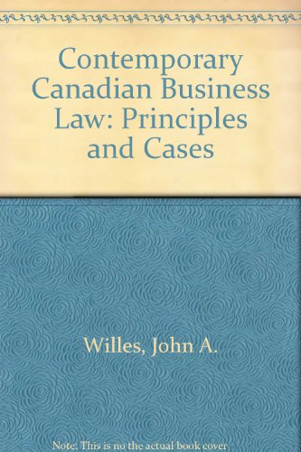 Book Contemporary Canadian Business Law: Principles and Cases free