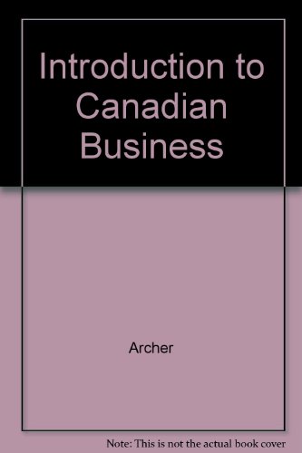 Book Introduction to Canadian Business free