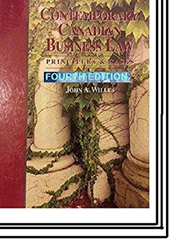 Book Contemporary Canadian Business Law : Principles and Cases free