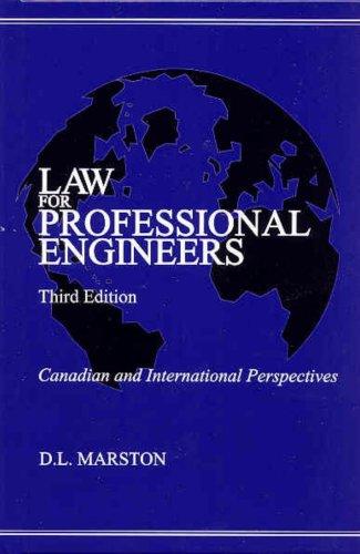 Book Law for Professional Engineers: Canadian and International Perspectives free