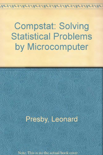 Book Compstat: Solving Statistical Problems By Microcomputer free