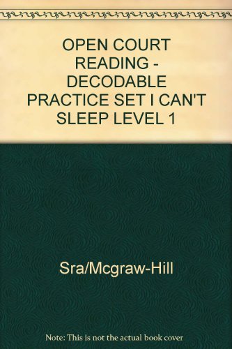 Book I Can't Sleep: Decodable Practice Set Level 1 (open Court Reading) free