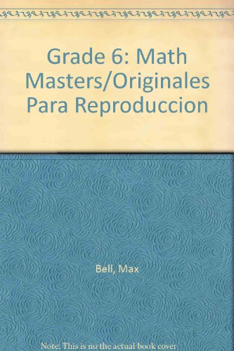 Book Grade 6: Math Masters/originales Para Reproduccion free