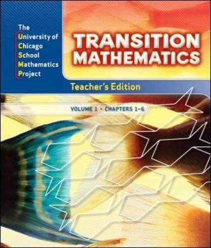 Book UCSMP Transition Mathematics: Teacher's Edition, Vol. 1, Chapters 1-6 free