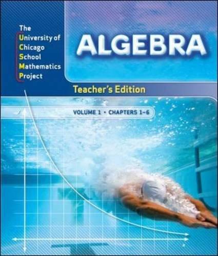 Book The UCSMP Algebra, Teacher's Edition. Volume 1, Chapters 1-6. 9780076110117, 0076110117. free