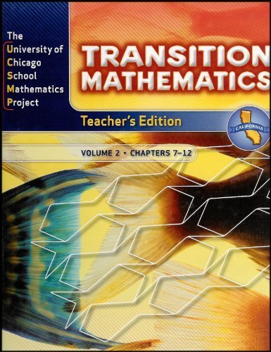 Book The University of Chicago Mathematics Project Transition Mathematics Volume 2 (Chapters 7 - ... free