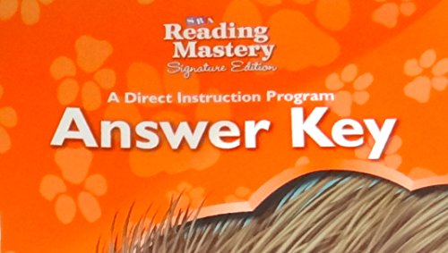 Book SRA Reading Mastery Signature Edition, Answer Key, ISBN 0076124665 free