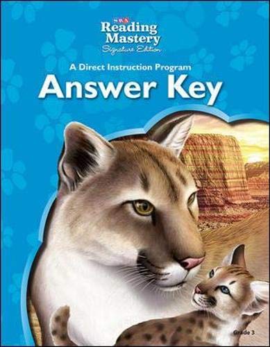 Book Reading Mastery - Reading Answer Key - Grade 3 free