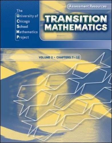 Book Transition Mathematics: Assessment Resources Volume 2 (UCSMP TRANSITION MATHEMATICS) free
