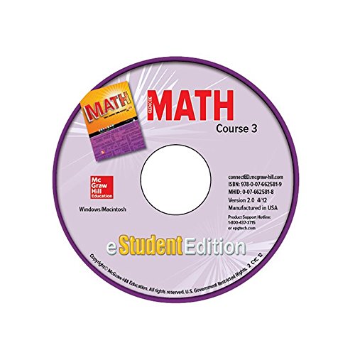 Book Glencoe Math, Course 3, eStudentEdition CD-ROM (MATH APPLIC & CONN CRSE) free
