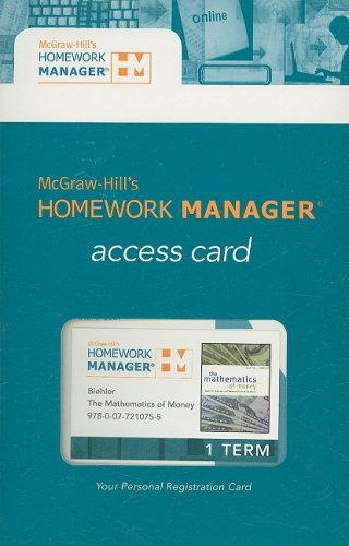 Book Homework Manager Card To Accompany Math Of Money (mcgraw-hill's Homework Manager) free