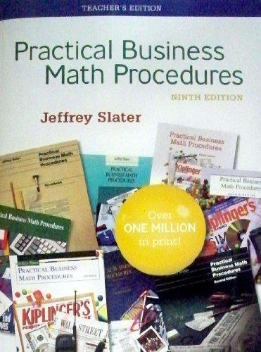 Book Practical Business Math Procedures, 9th Edition, Teacher's Edition free