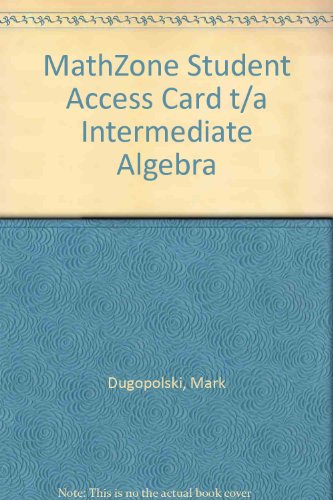 Book MathZone Student Access Card t/a Intermediate Algebra free