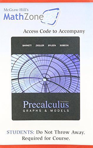 Book MathZone Student Access Card t/a Precalculus: Graphs and Models free