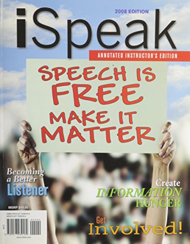 Book iSpeak: Public Speaking for Contemporary Life:  Annotated Instructors Edition free
