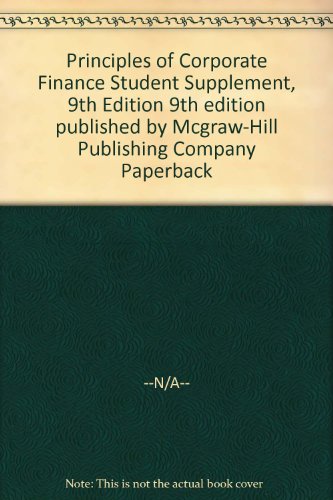 Book Principles of Corporate Finance Student Supplement, 9th Edition free
