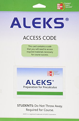 Book ALEKS Prep Access Card for Precalculus free