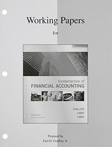 Book Working Papers to accompany Fundamentals of Financial Accounting free