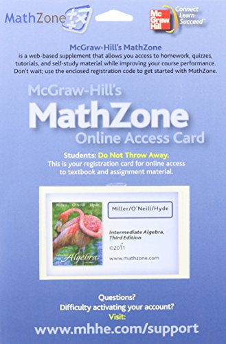 Book MathZone Access Card for Intermediate Algebra free