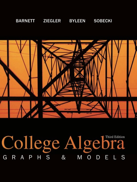 Book College Algebra: Graphs and Models free