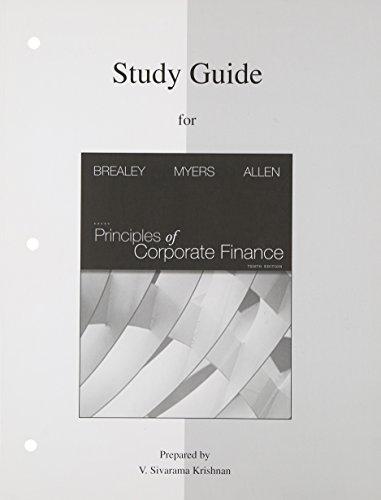 Book Study Guide to accompany Principles of Corp. Finance free