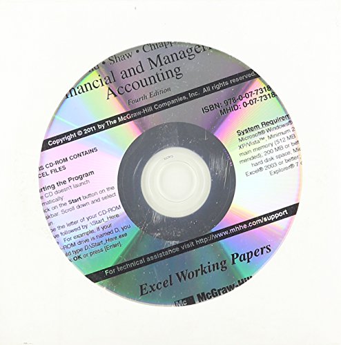 Book Excel Working Papers (CD) to accompany Financial and Managerial Accounting Chapters 1-24) free