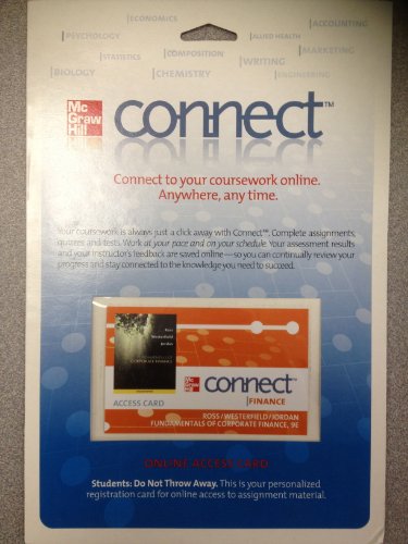 Book Connect Card To Accompany Fundamentals Of Corporate Finance free