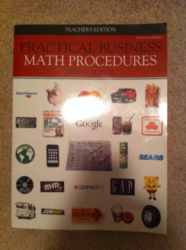 Book practical Business Math Procedures Teacher's Edition 10th edition free