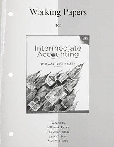 Book Working Papers to accompany Intermediate Accounting free